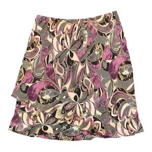 KSL Abstract Print‎ Skirt Tiered Ruffle Hem Party Career Plus Size 20W